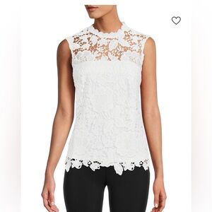 Nanette Lepore Ivory Lace Sleeveless Top